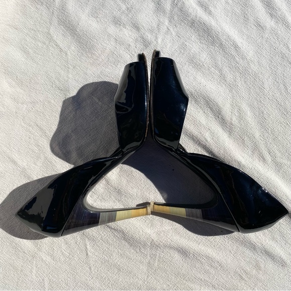 Ferragamo VINTAGE Patent Leather Peep Toe High Heels - Picture 11 of 15